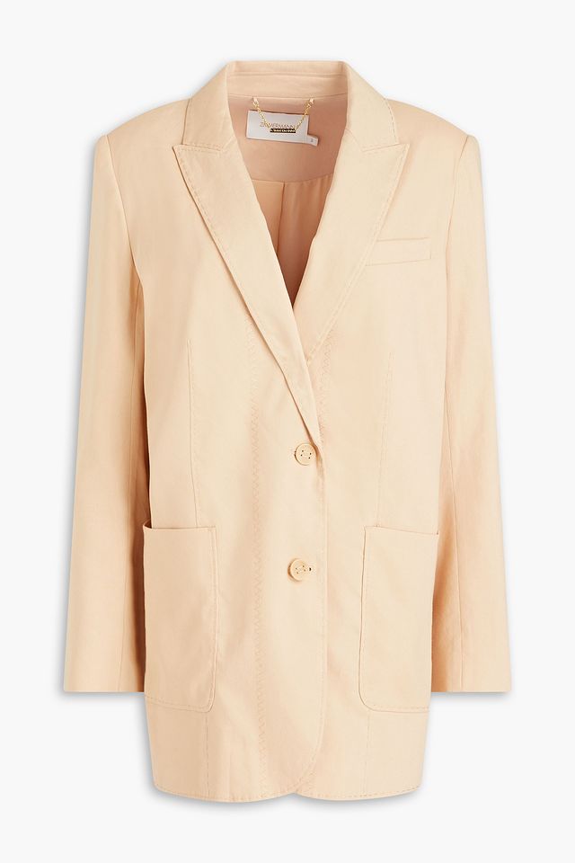 Linen-blend blazer