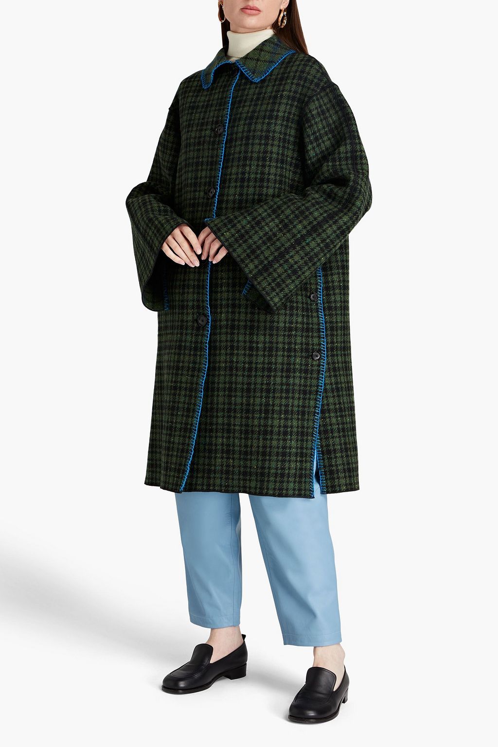 MARNI Checked wool-blend coat