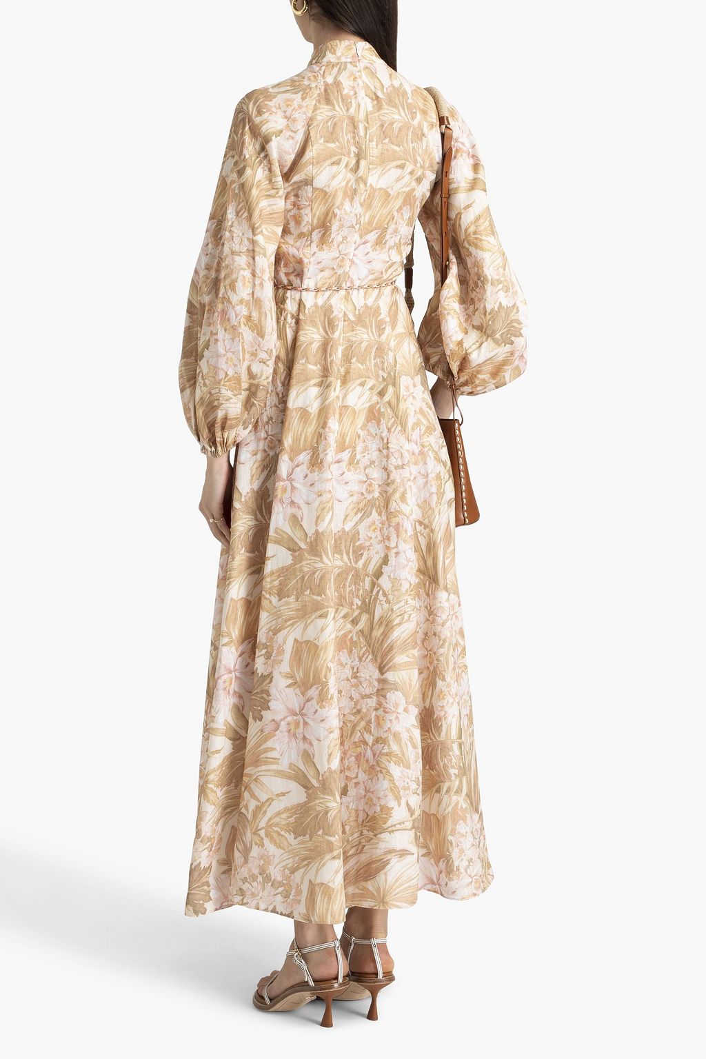 ZIMMERMANN Andie floralprint linen maxi shirt dress Sale up to 70 off THE