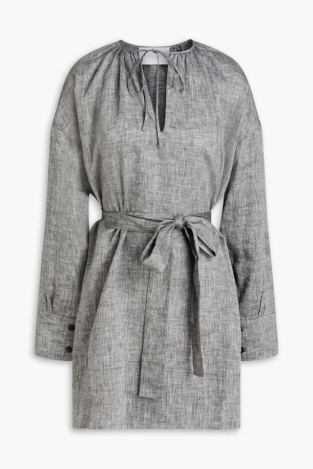 The Santorini mélange linen mini dress