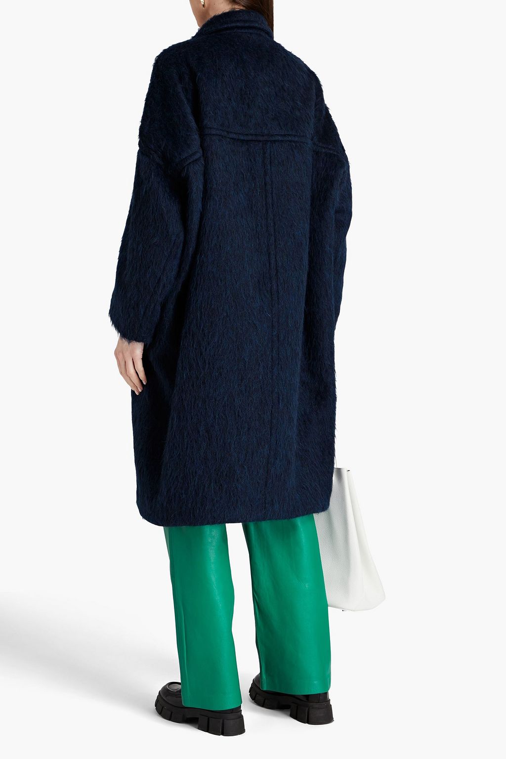 MARNI Reversible brushed-felt and quilted ripstop coat