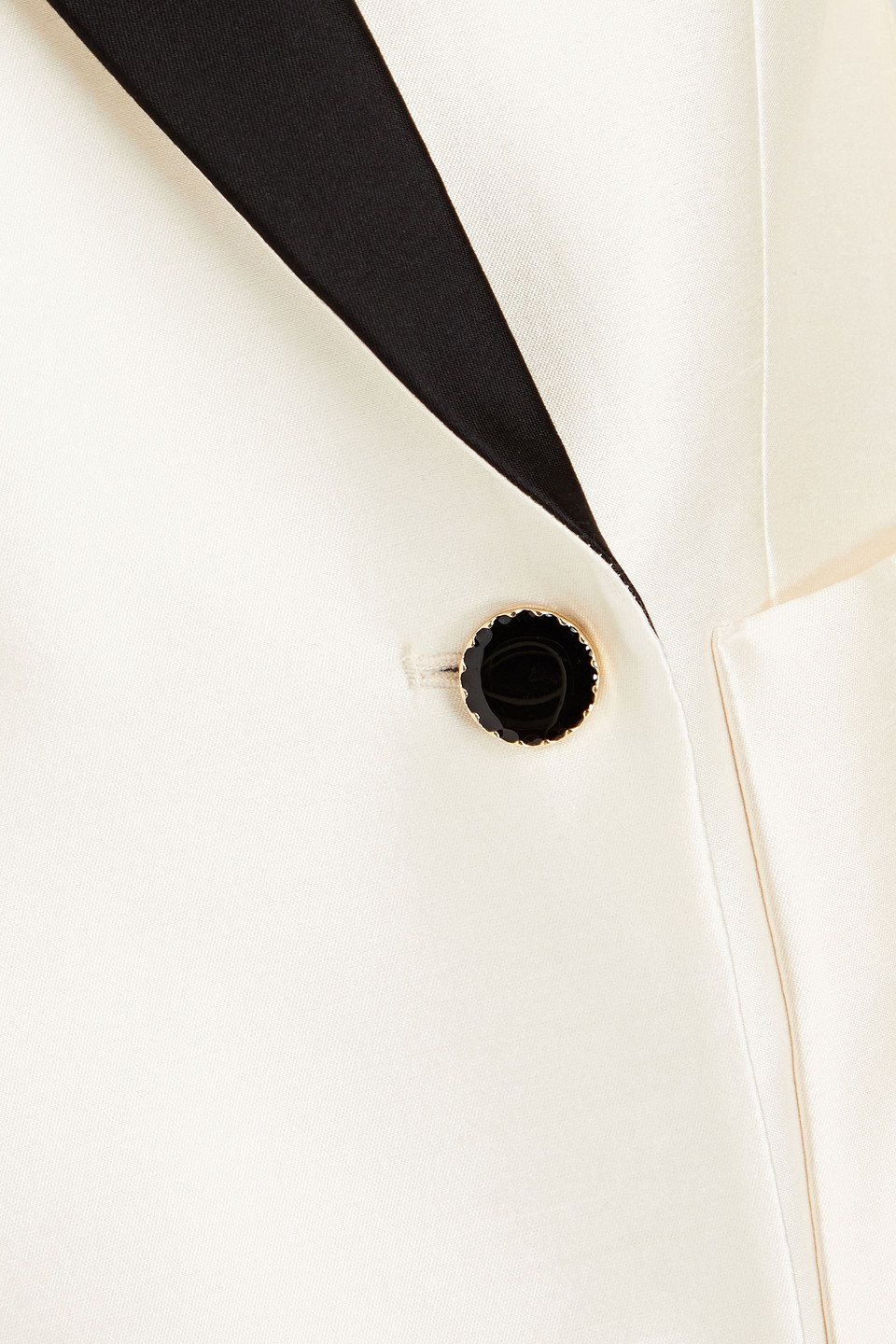 Zimmermann Dancer Tuxedo Double-breasted Wool And Silk-blend Mikado Mini Dress In Cream