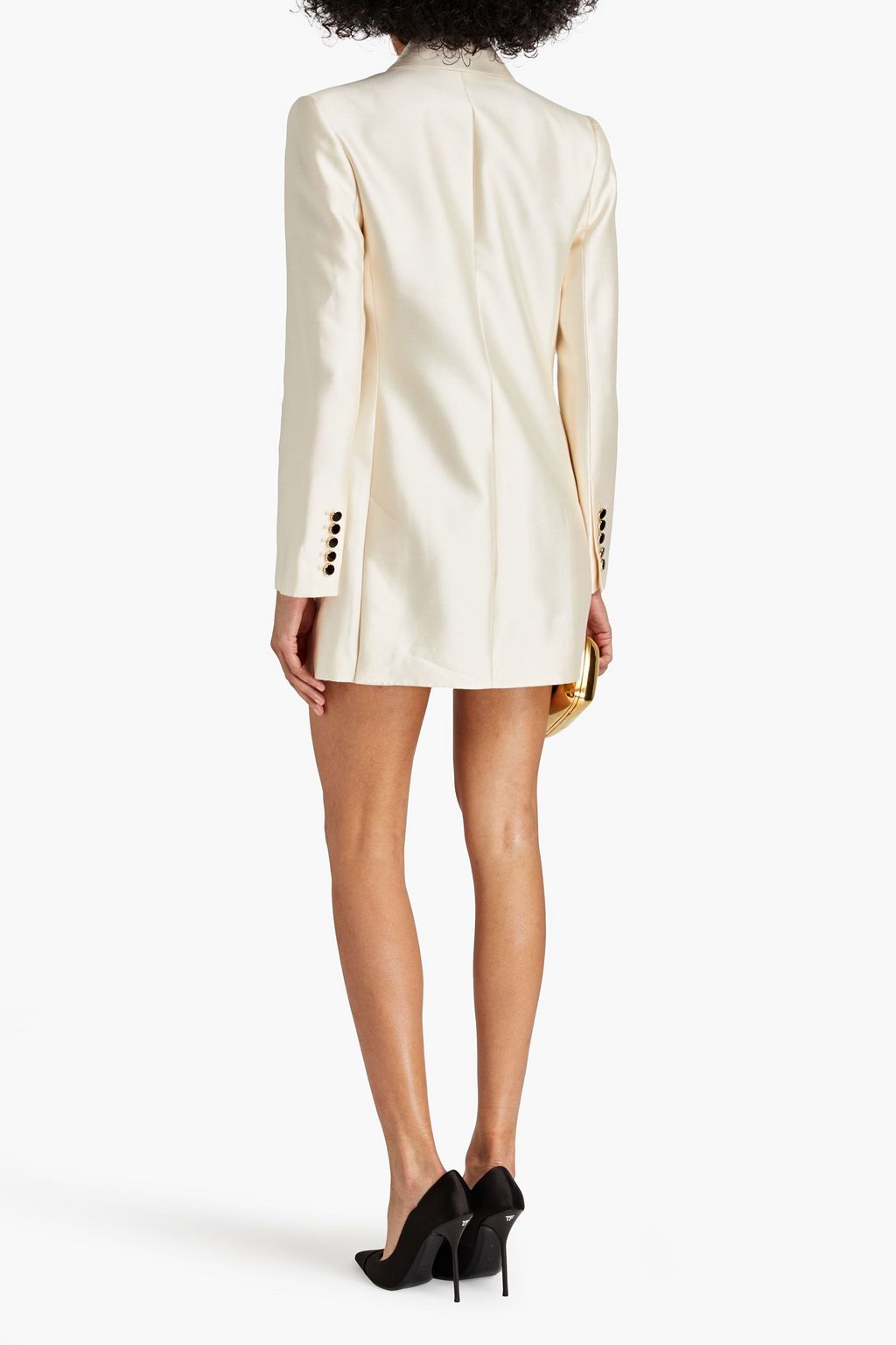 ZIMMERMANN Double-breasted wool and silk-blend mini tuxedo dress