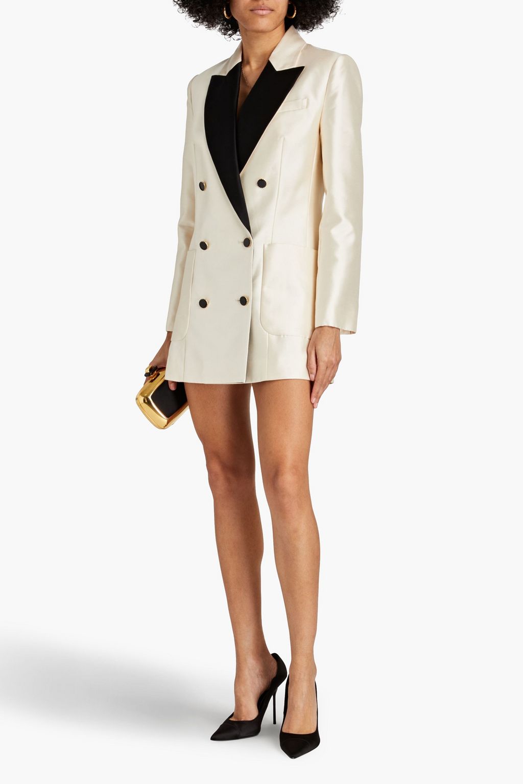 ZIMMERMANN Double-breasted wool and silk-blend mini tuxedo dress