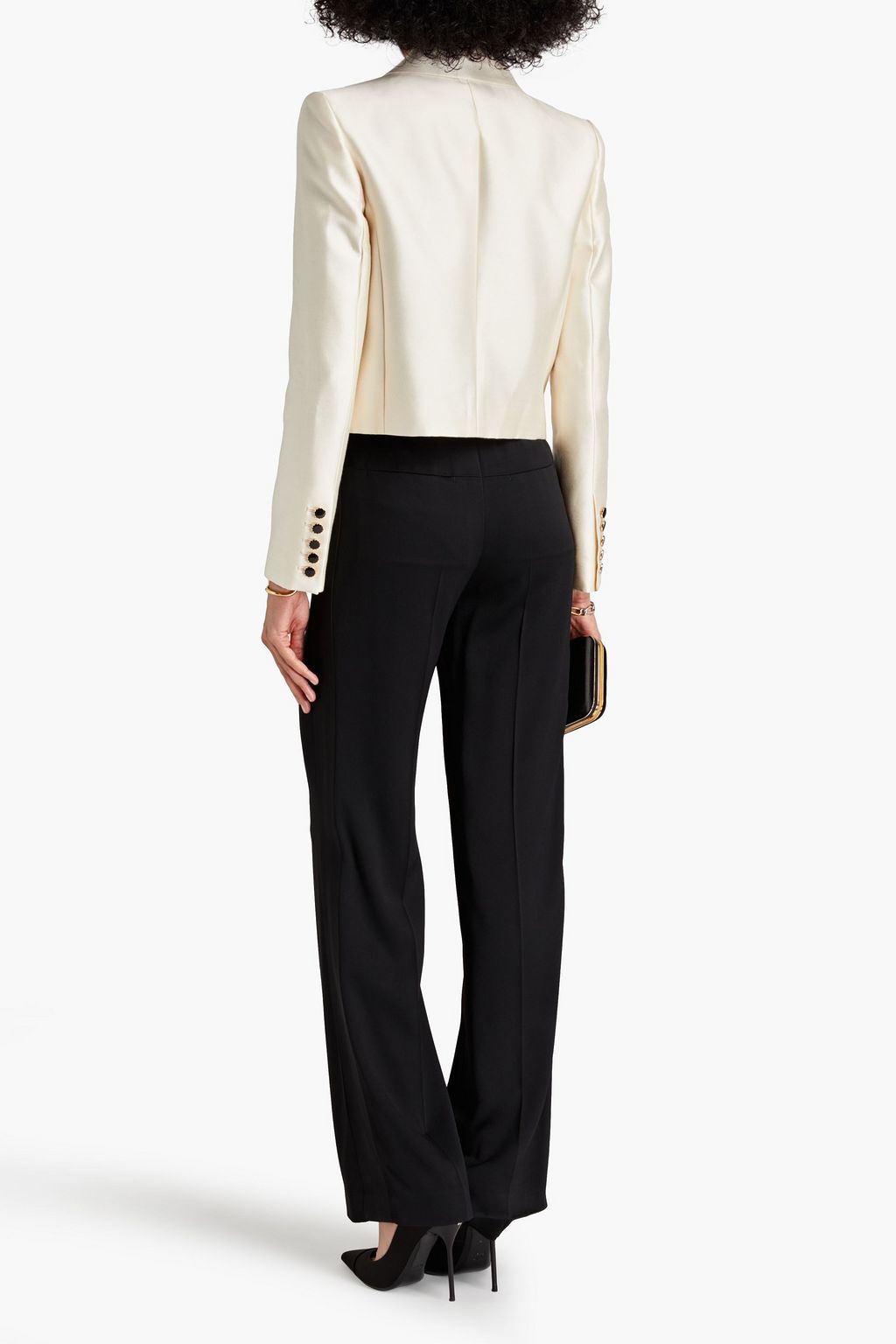 ZIMMERMANN Cropped wool and silk-blend tuxedo jacket