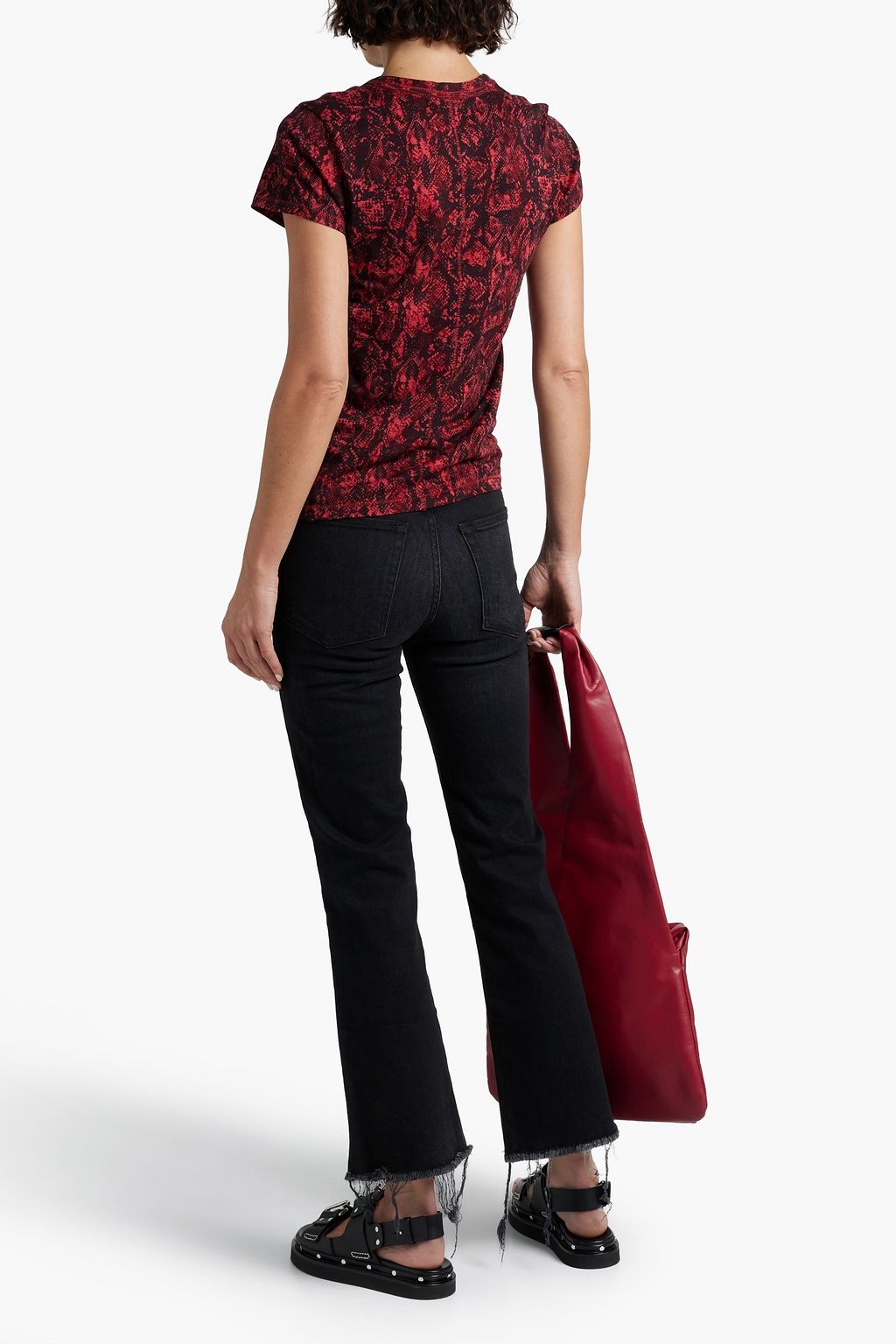 RAG & BONE Snake-print organic cotton-jersey T-shirt