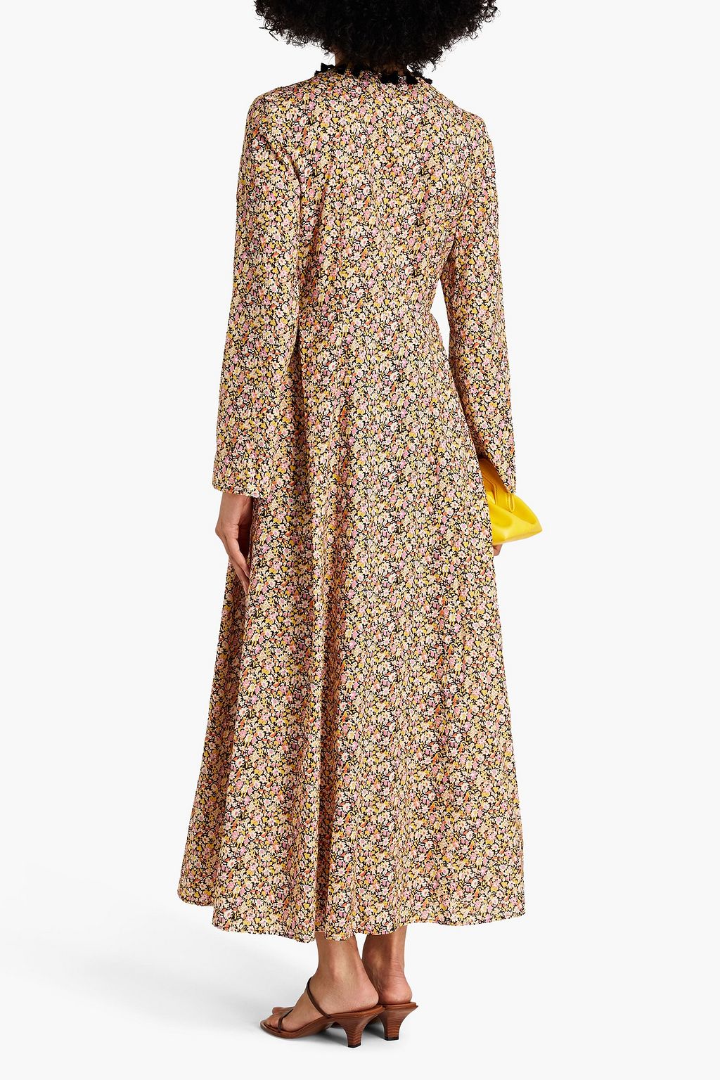 MARYSIA Wrap-effect floral-print cotton midi dress