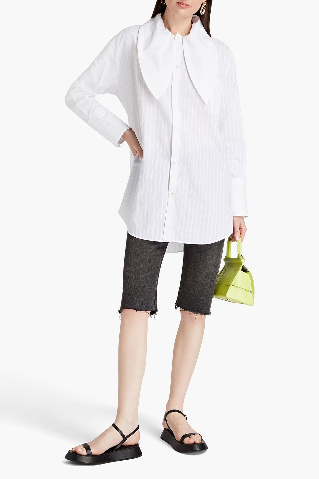 MARNI Embroidered cotton-poplin shirt