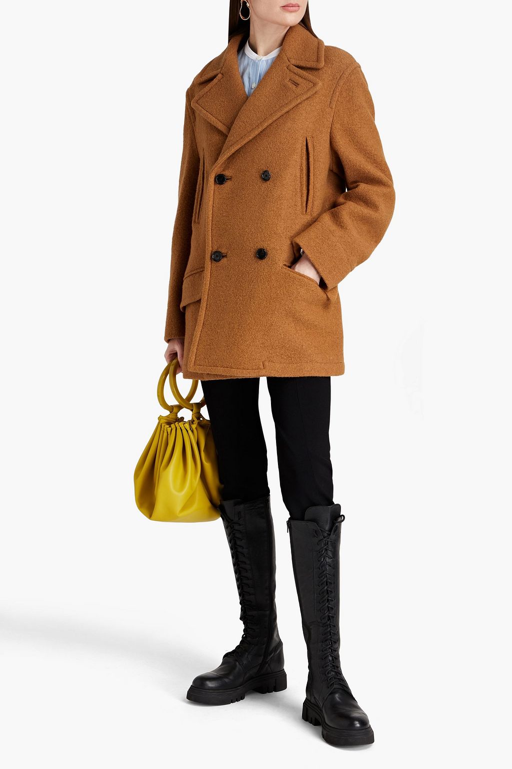 MARNI Double-breasted wool-bouclé coat