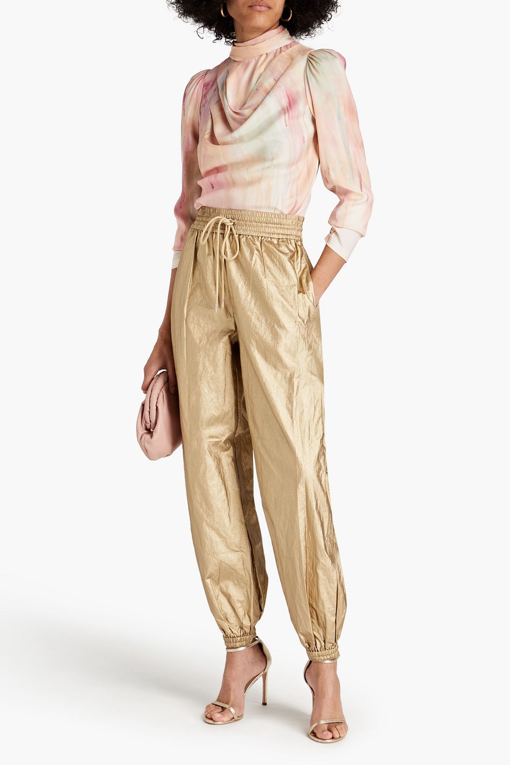 ZIMMERMANN ツイル トラックパンツ メタリック コーティング