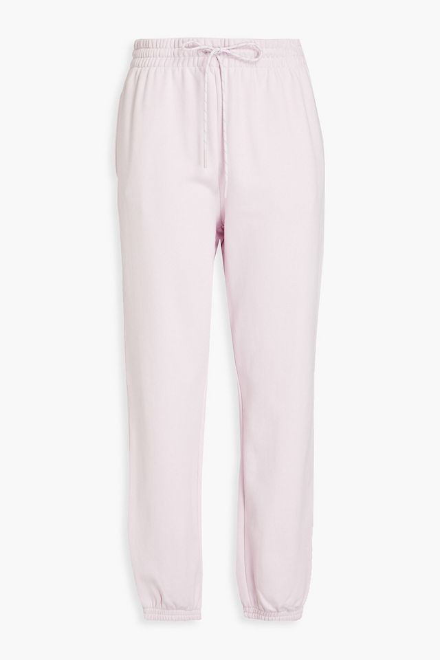 French cotton-blend terry track pants