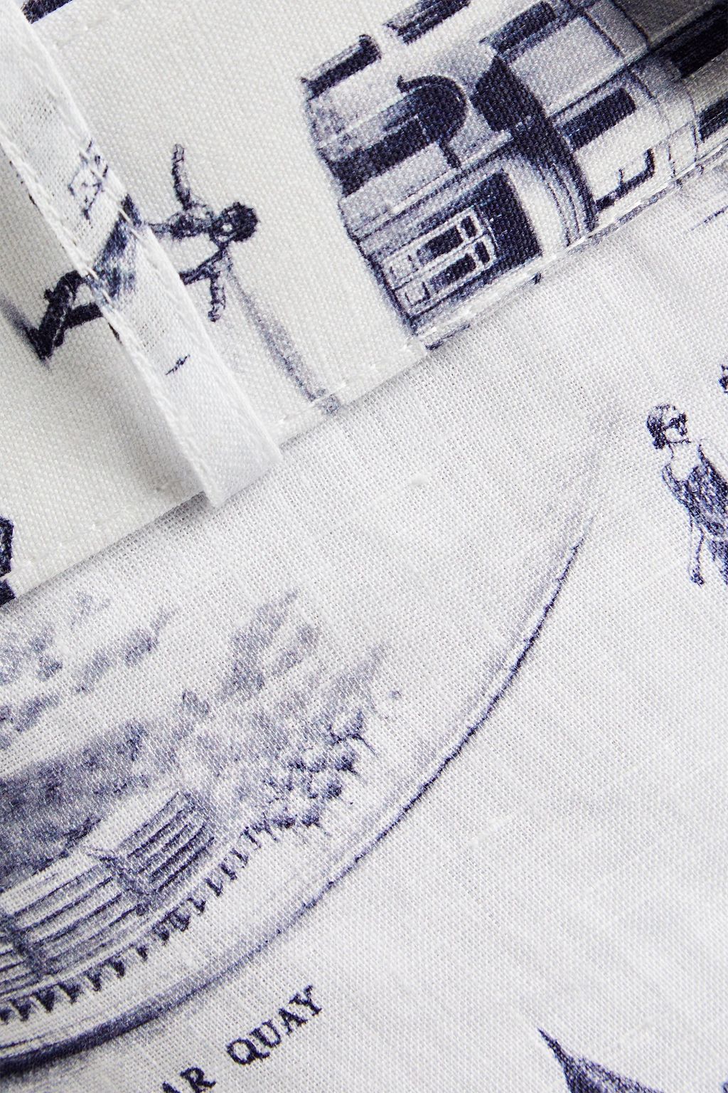 ZIMMERMANN Belted printed linen-canvas wide-leg pants