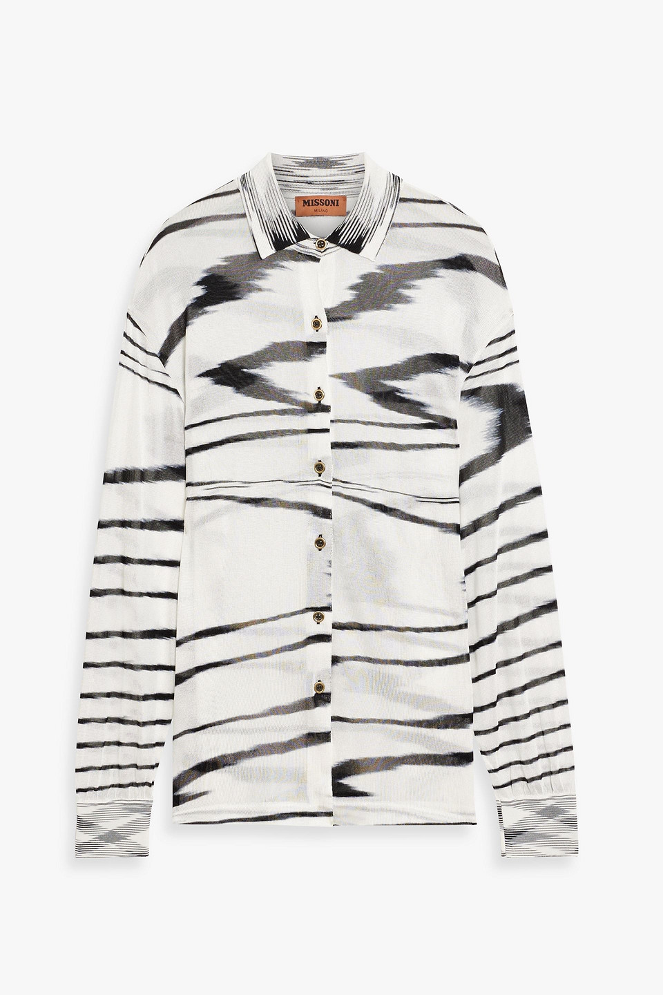 Missoni Crochet-knit Shirt In Black
