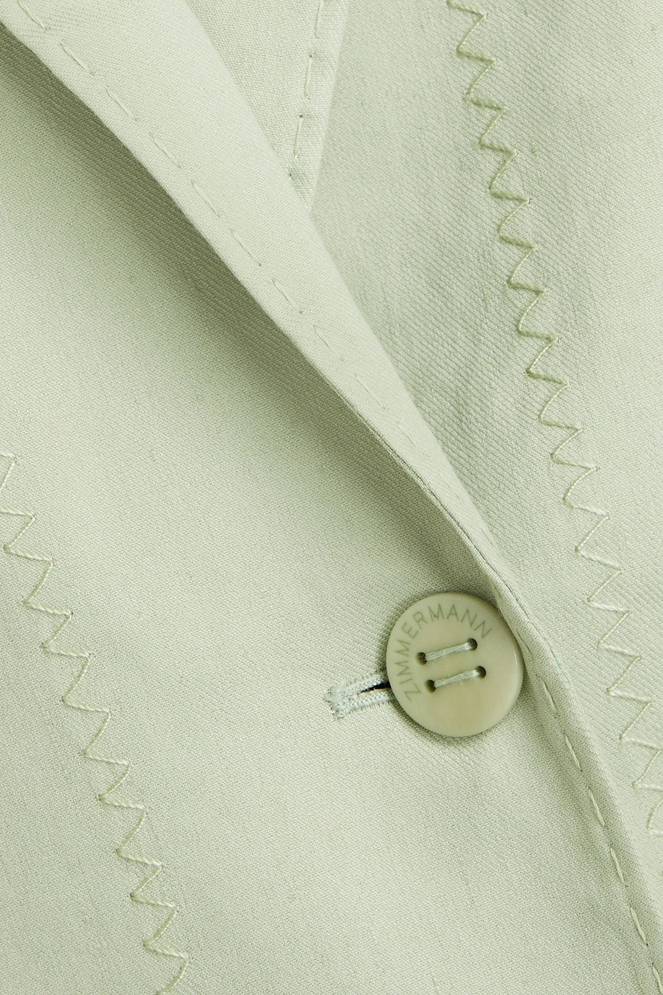 Zimmermann Linen-blend Twill Blazer In Sage Green