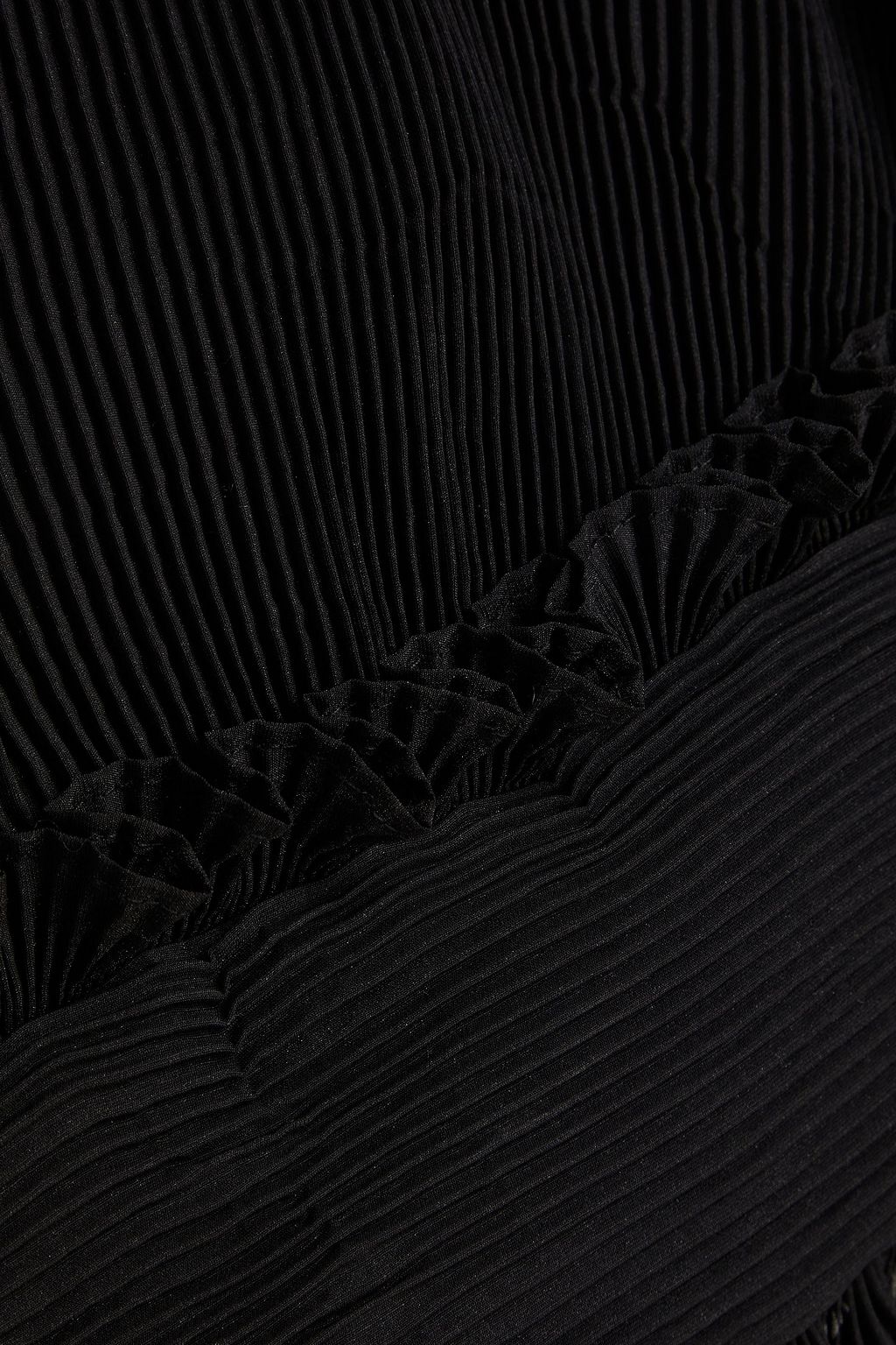 ZIMMERMANN Cropped ruffled plissé-organza top