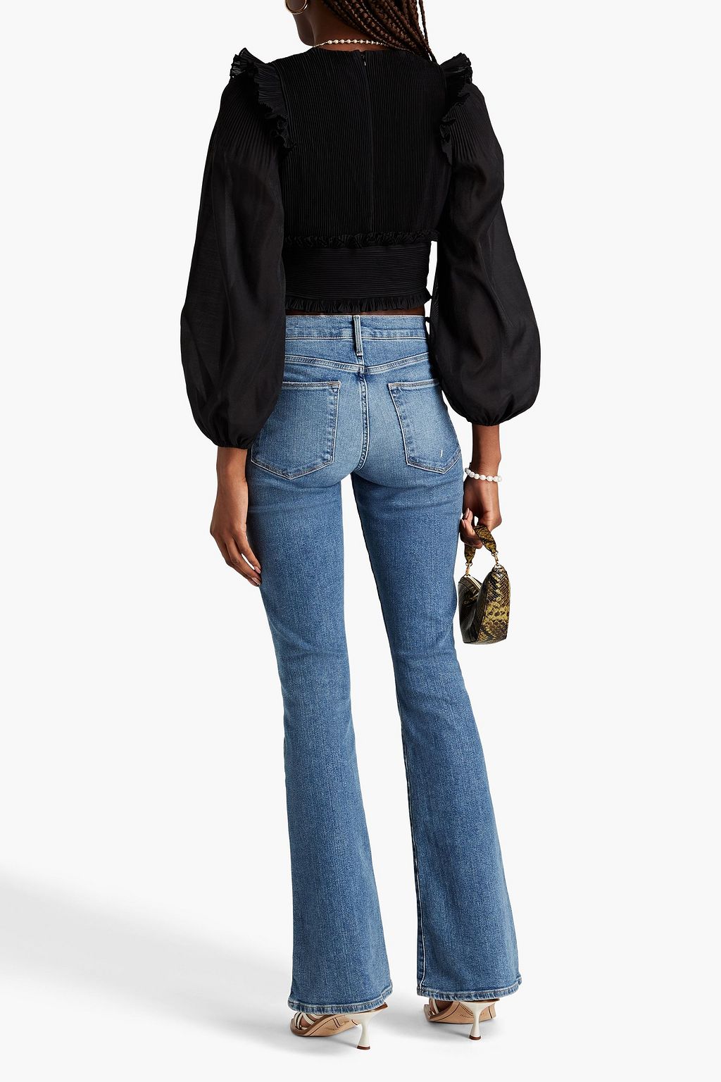 ZIMMERMANN Cropped ruffled plissé-organza top