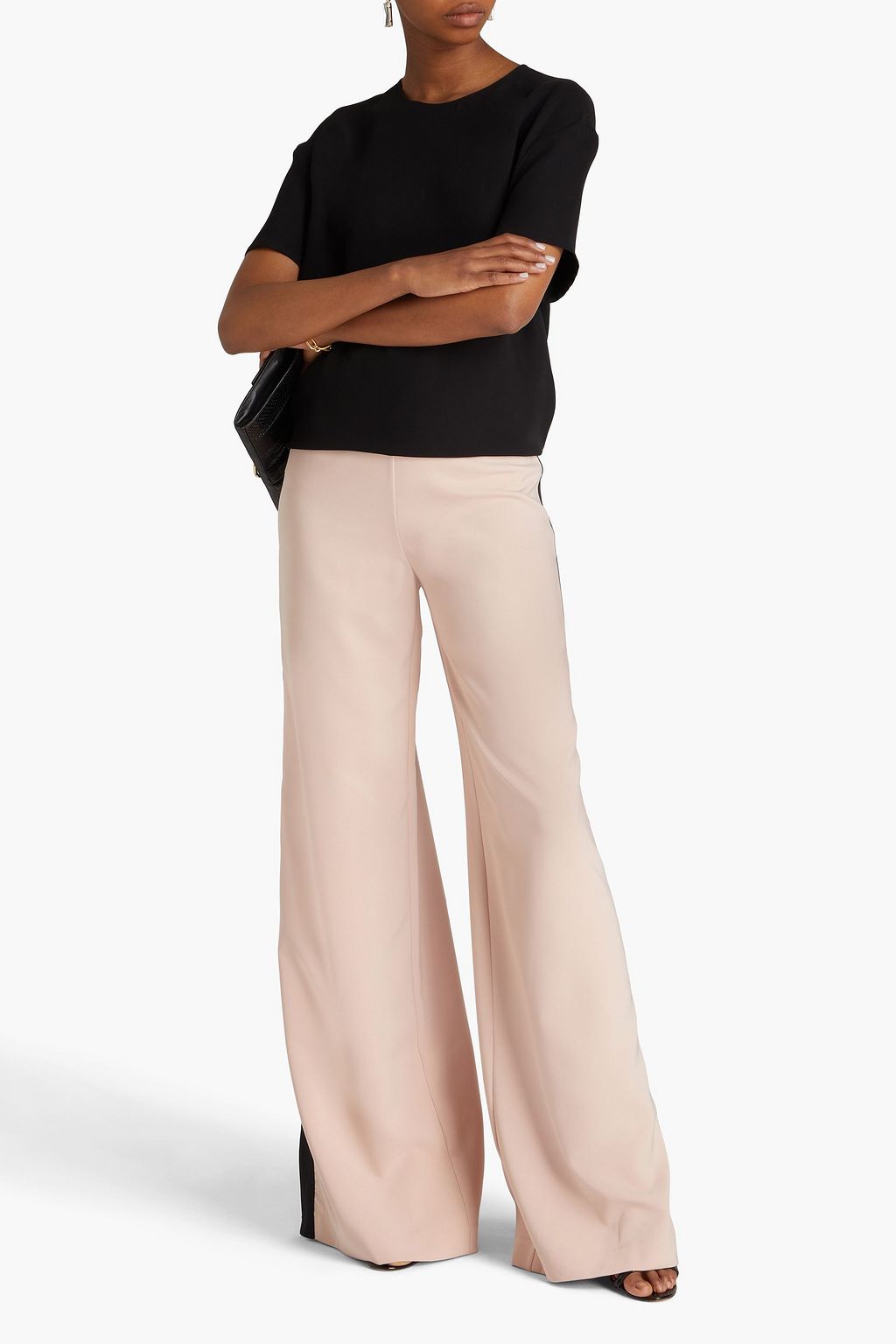 ZUHAIR MURAD Striped stretch-crepe wide-leg pants