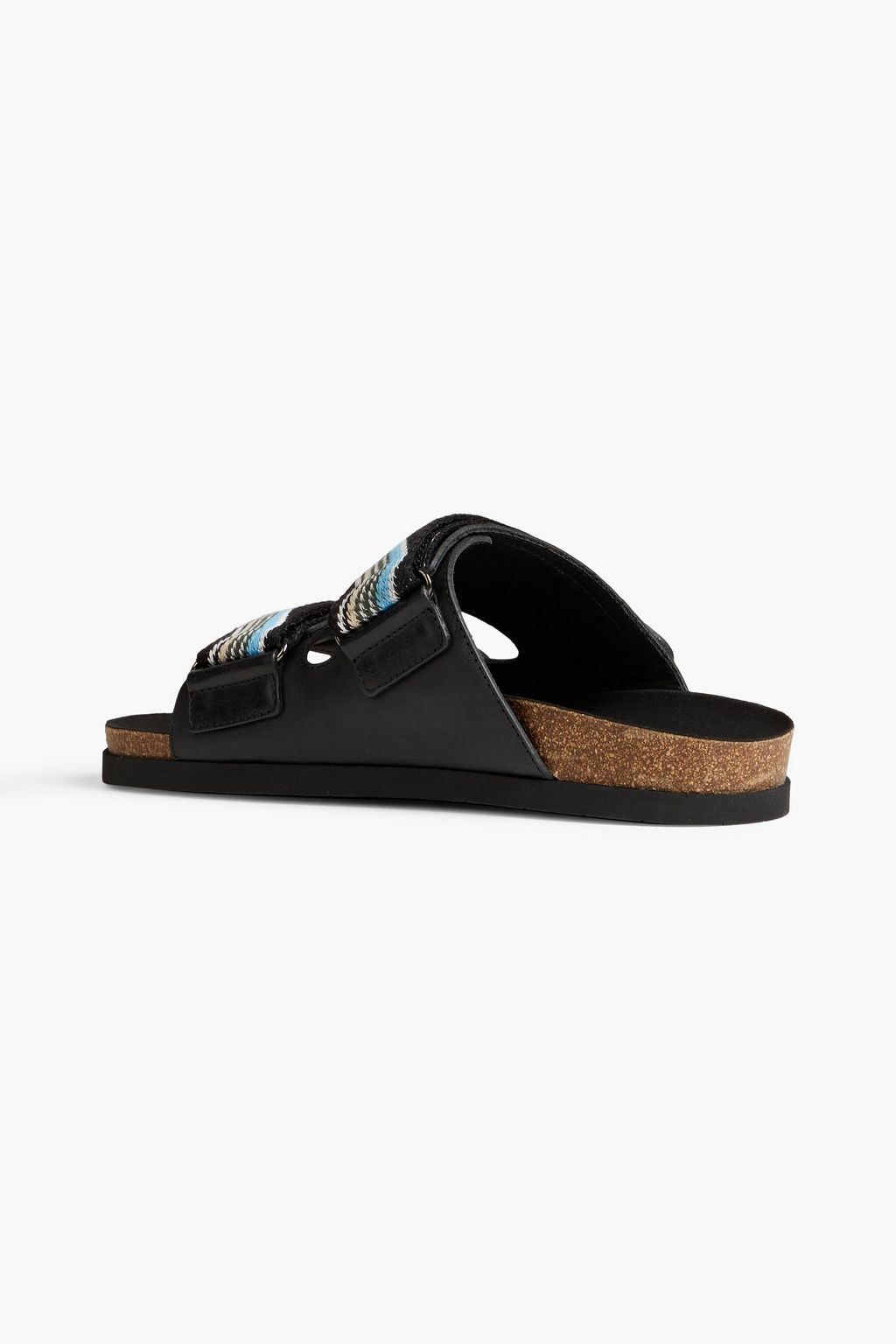 MISSONI Leather and crochet-knit sandals