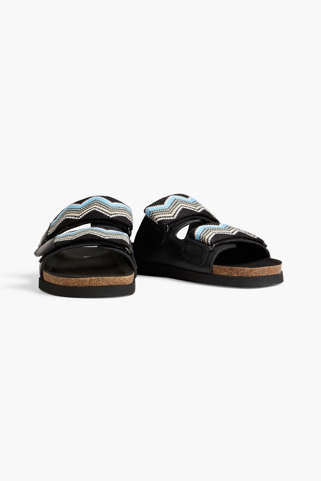 MISSONI Leather and crochet-knit sandals