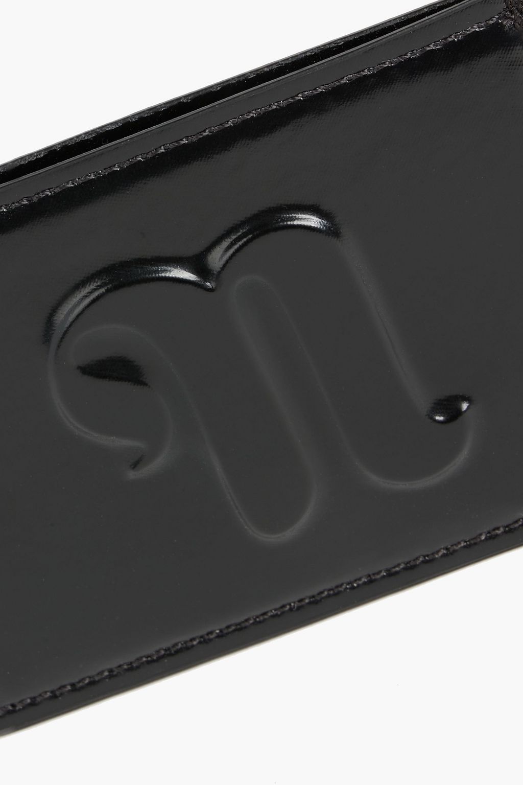 NANUSHKA Gilbert embossed vegan patent-leather cardholder