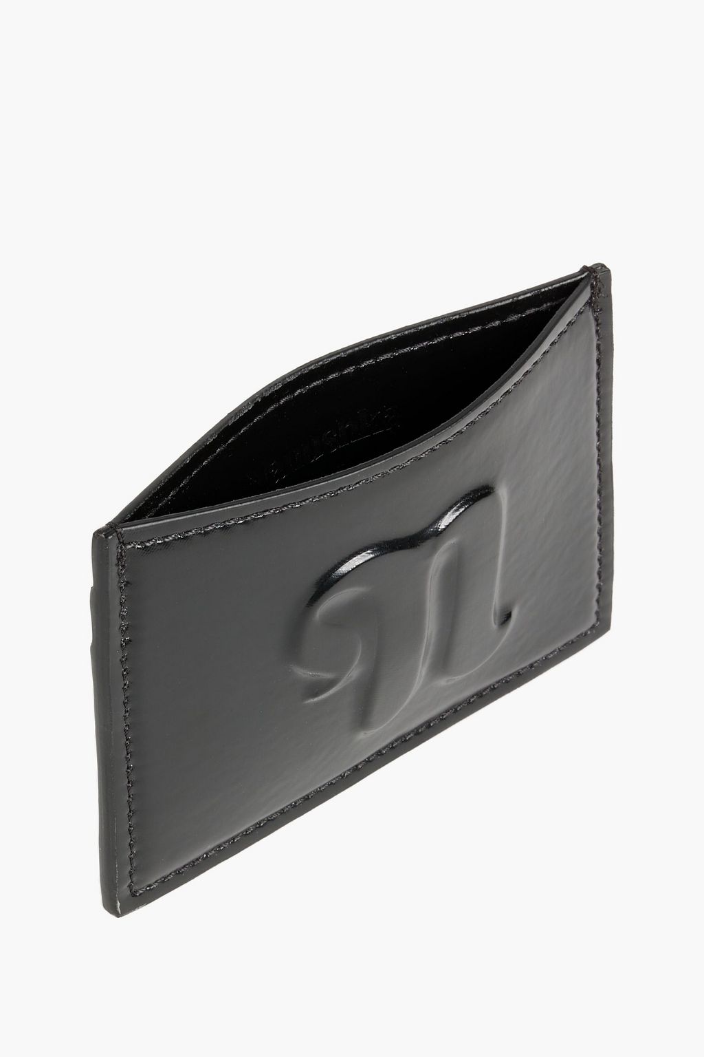 NANUSHKA Gilbert embossed vegan patent-leather cardholder