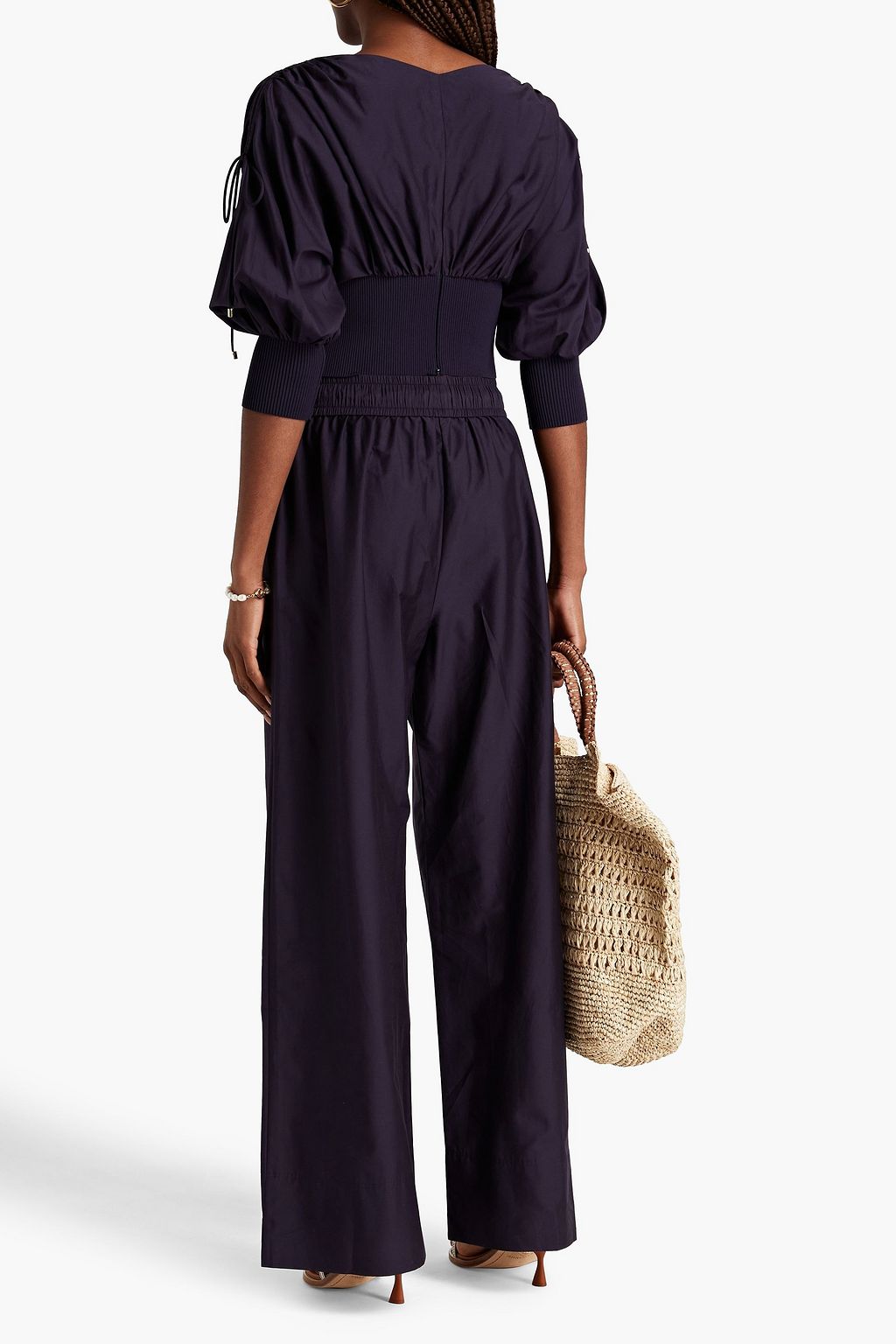 ZIMMERMANN Rhythmic cotton and silk-blend poplin blouse