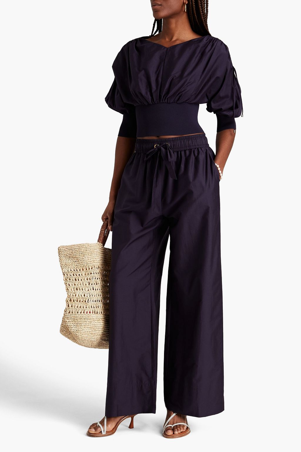 ZIMMERMANN Rhythmic cotton and silk-blend poplin blouse