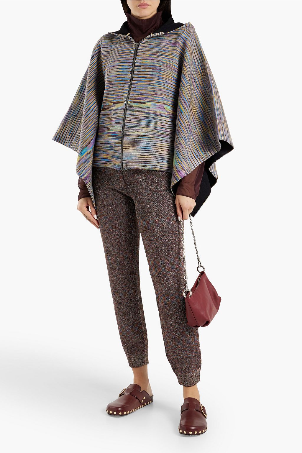 MISSONI Metallic crochet-knit wool-blend track pants