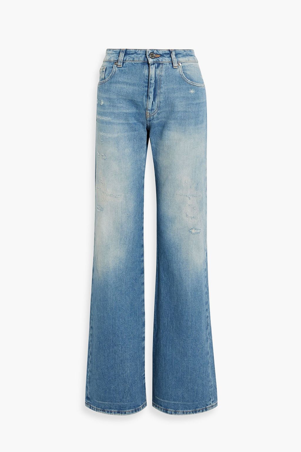 MISSONI Crochet-trimmed distressed high-rise bootcut jeans | THE OUTNET