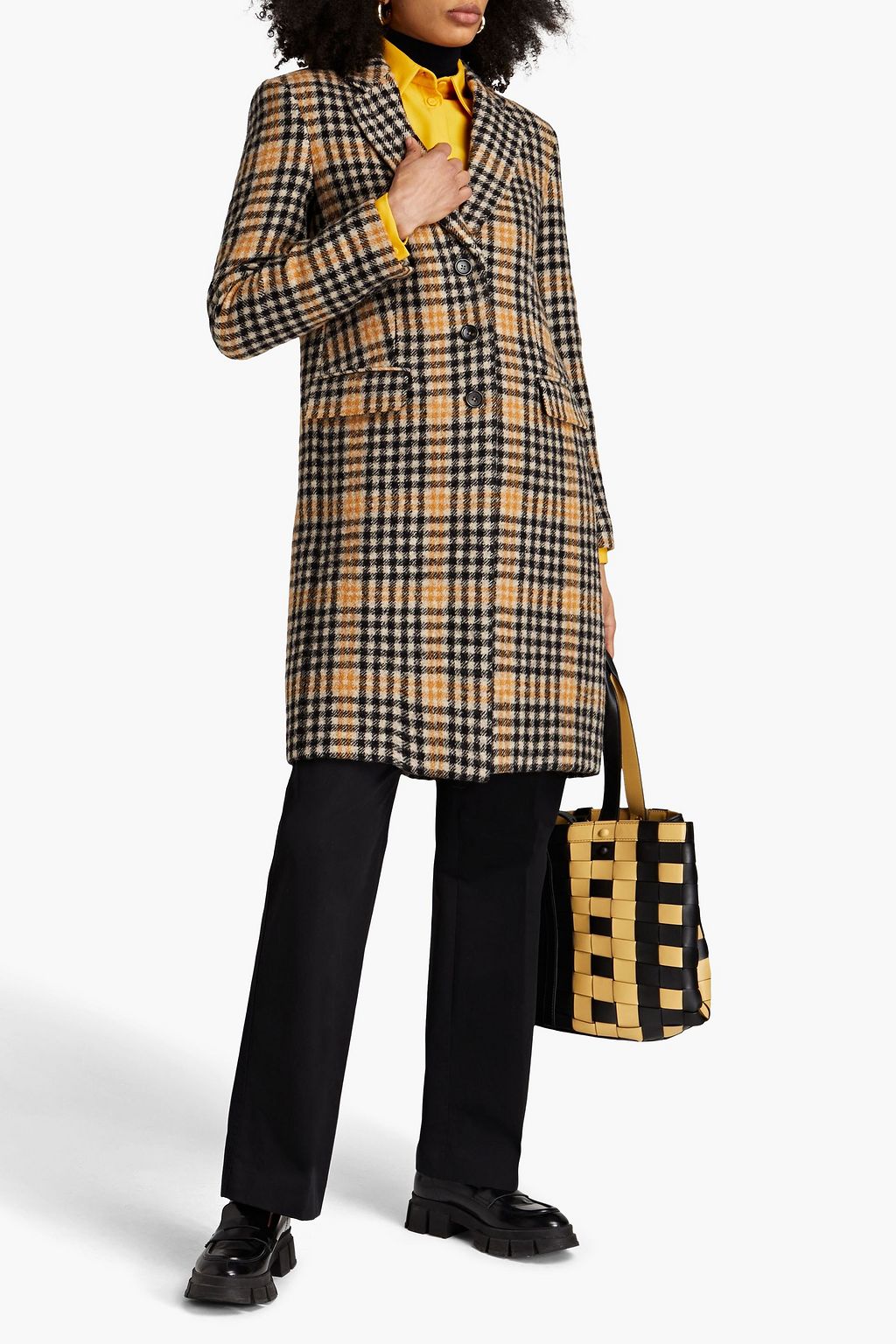 PAUL SMITH Checked wool-blend coat