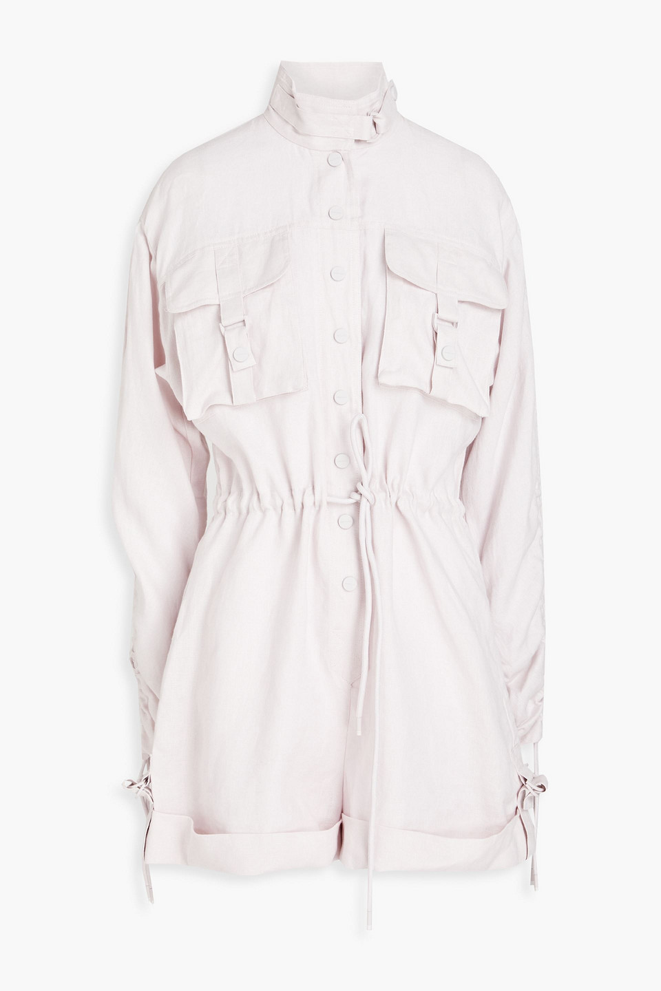 Zimmermann Linen Playsuit In Baby Pink