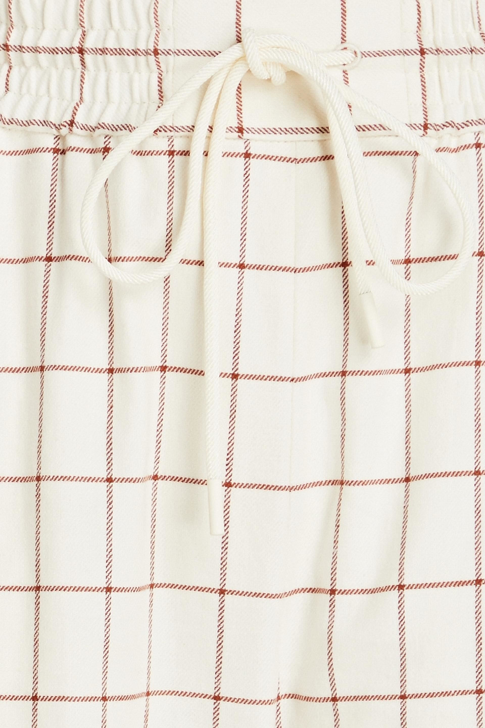 Zimmermann Dancer Checked Cotton-blend Wide-leg Pants In Ecru