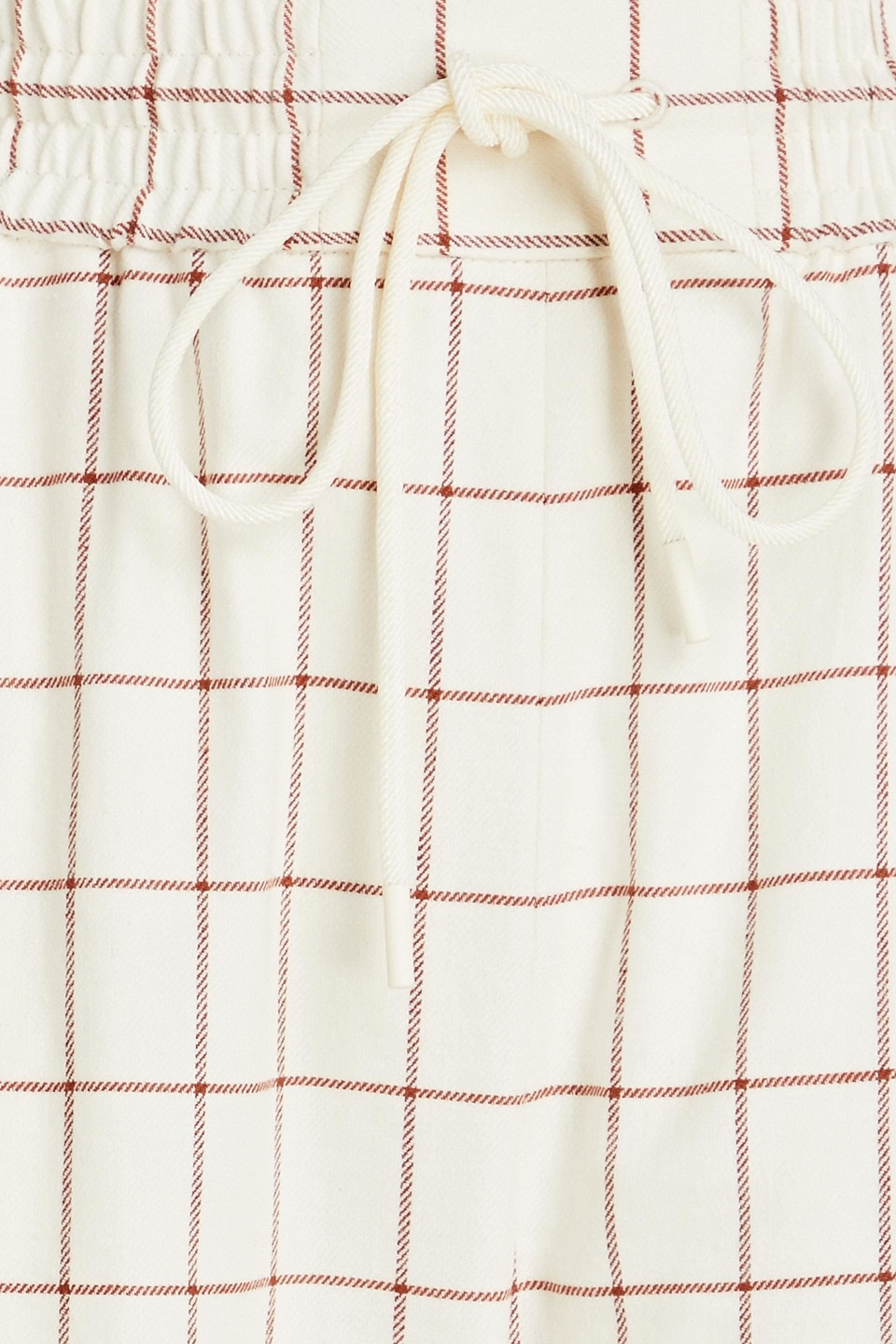 Shop Zimmermann Dancer Checked Cotton-blend Wide-leg Pants In Ecru