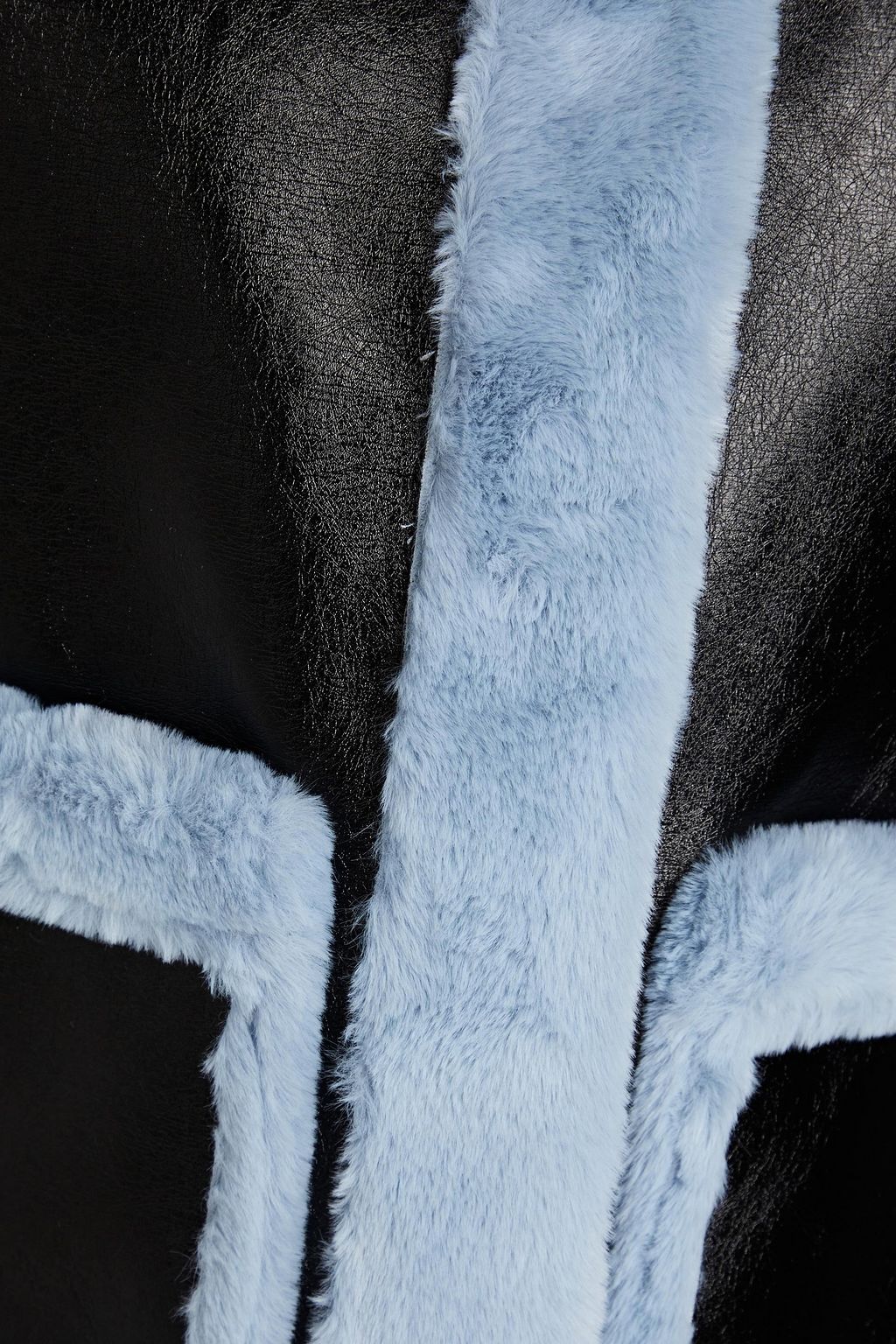 PAUL SMITH Faux fur-trimmed faux leather jacket