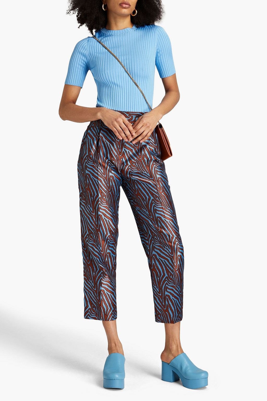 PAUL SMITH Cropped jacquard straight-leg pants
