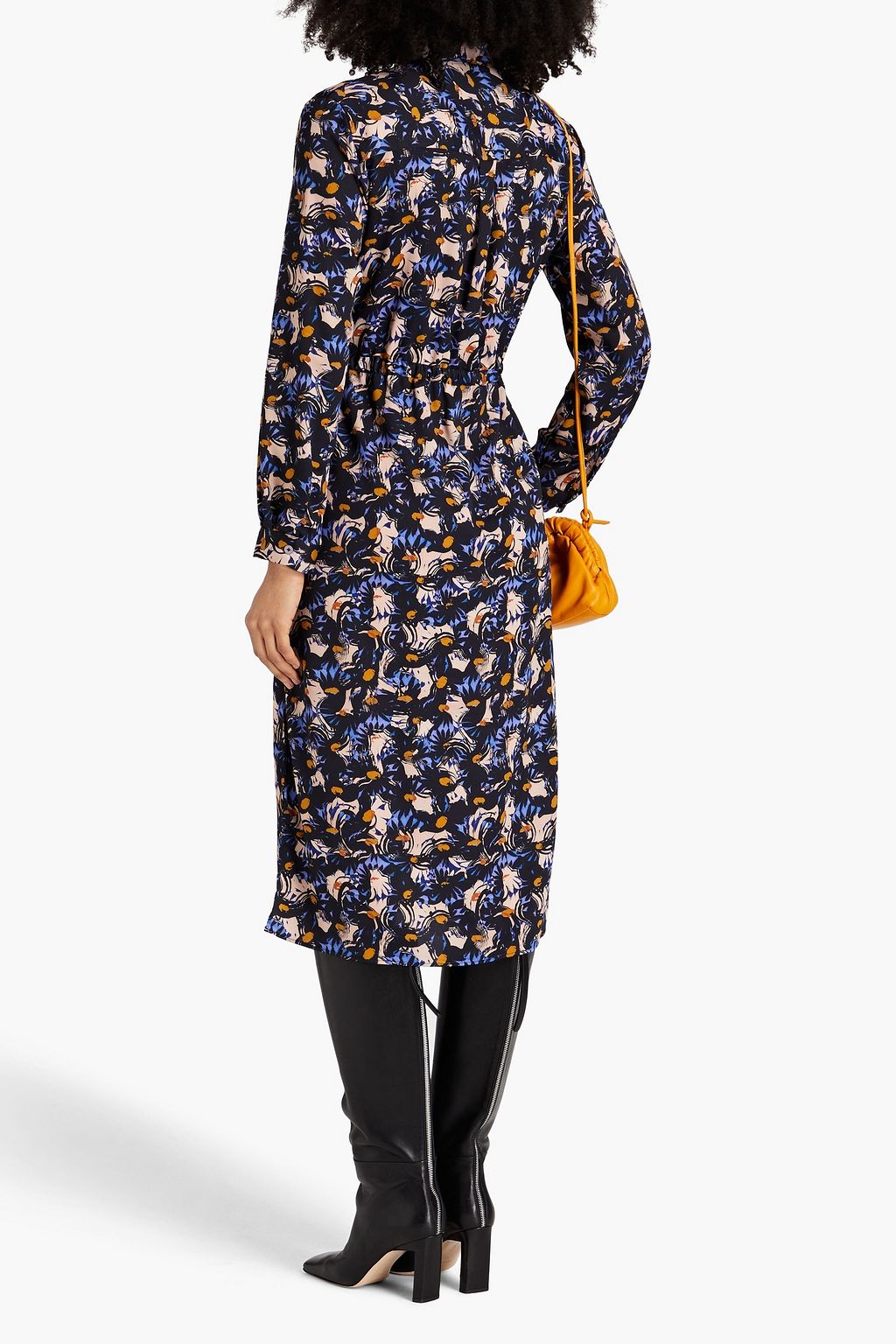 PAUL SMITH Pleated printed crepe de chine midi dress