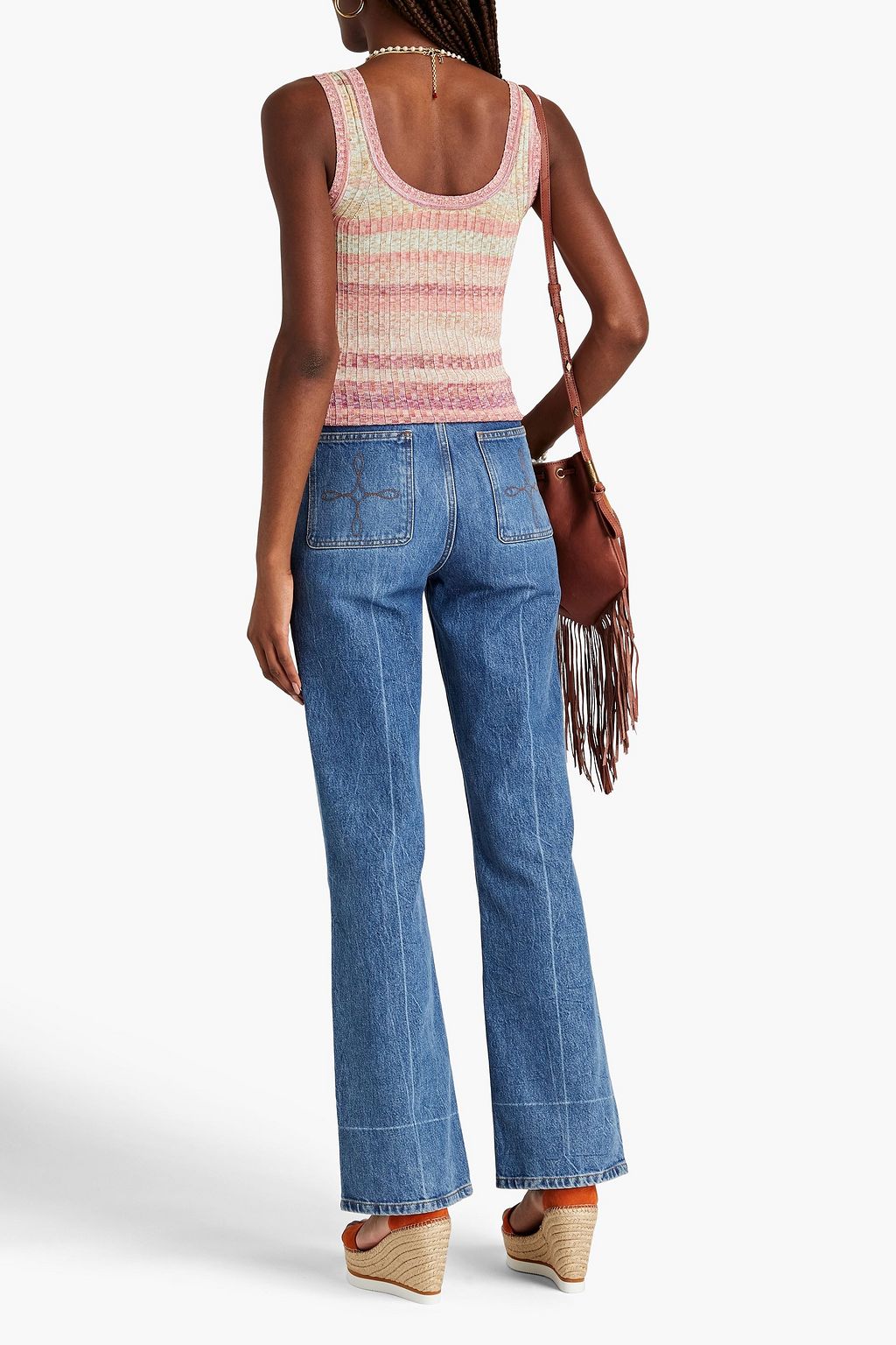 ZIMMERMANN Space-dyed ribbed-knit tank