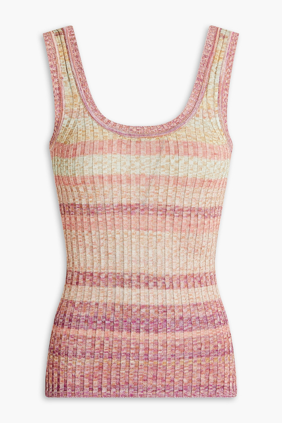 Zimmermann Dancer Striped Ribbed-knit Tank In Antique Rose