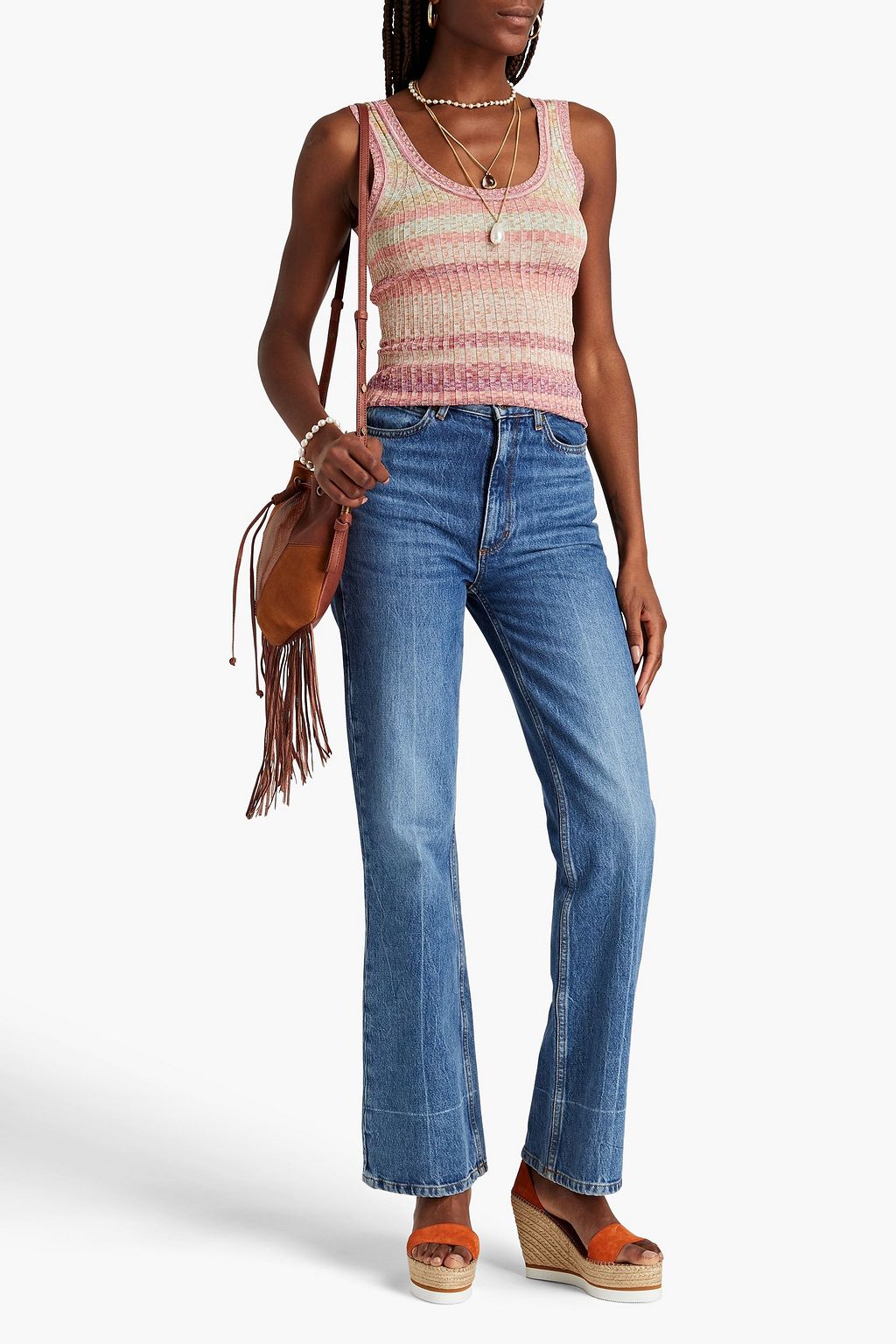 ZIMMERMANN Space-dyed ribbed-knit tank