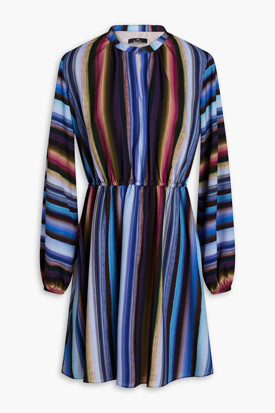 Paul Smith Striped Cady Mini Dress In Blue