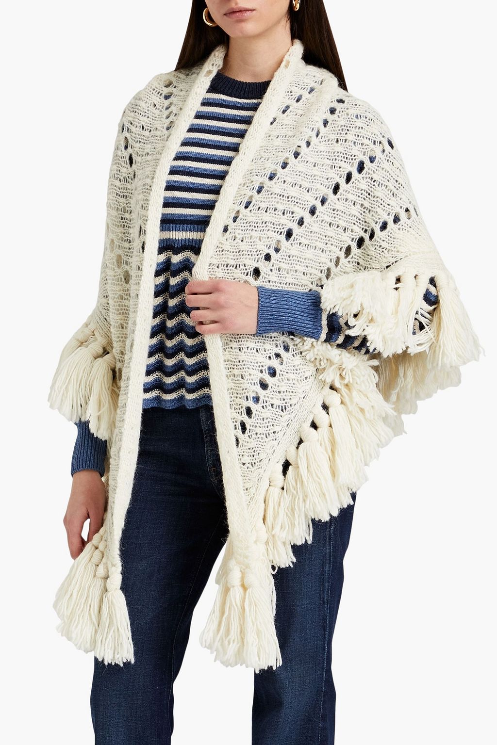 ZIMMERMANN Tasseled open-knit wrap