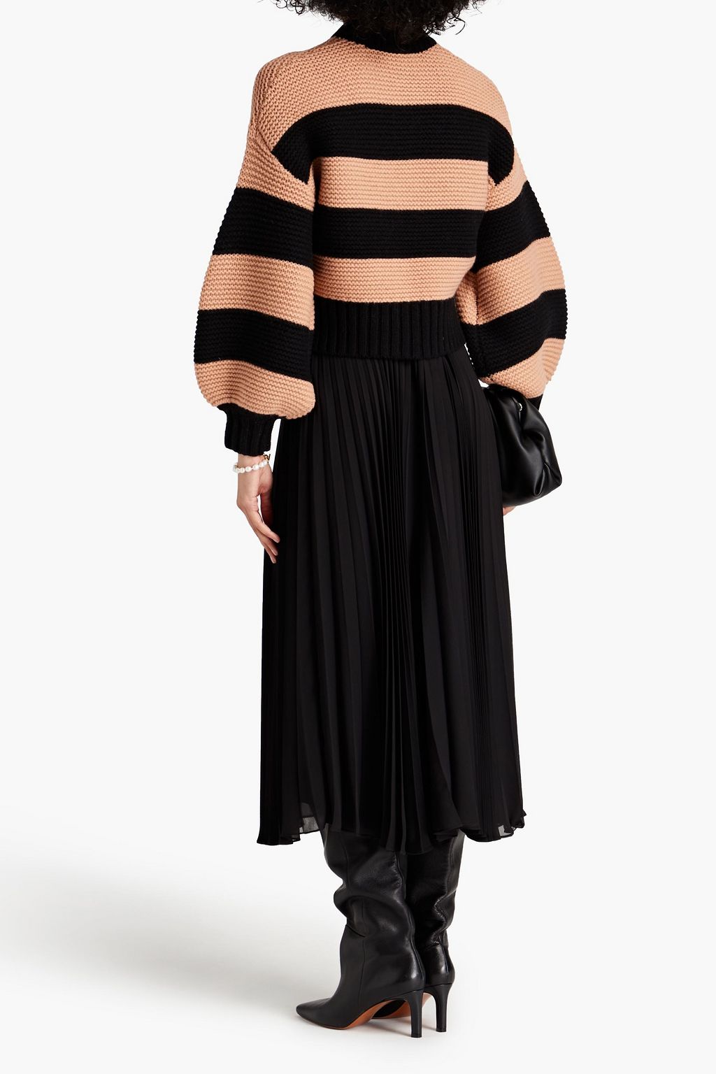 ZIMMERMANN Cropped Pullover aus Merinowolle mit Streifen