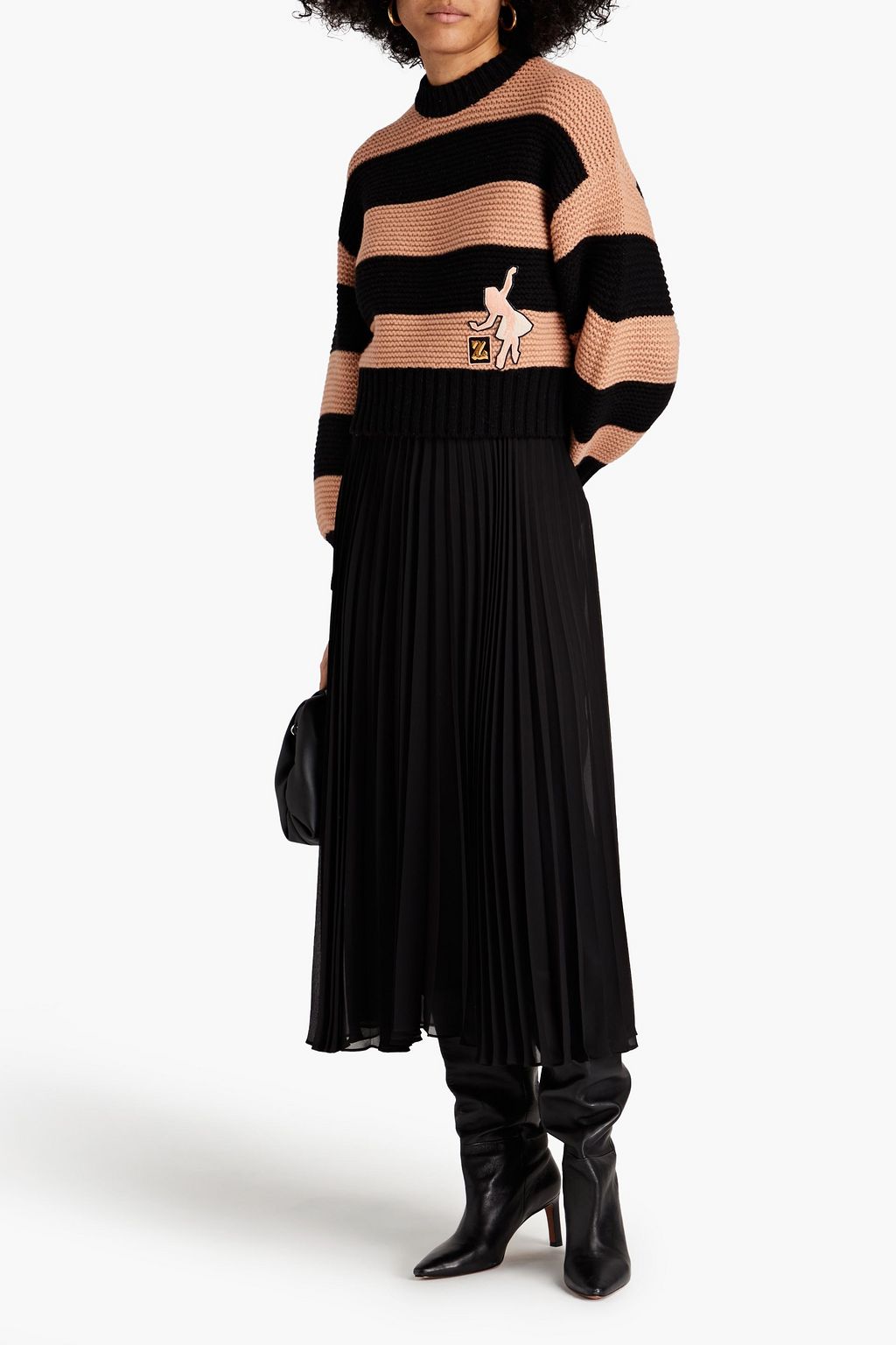 ZIMMERMANN Cropped Pullover aus Merinowolle mit Streifen