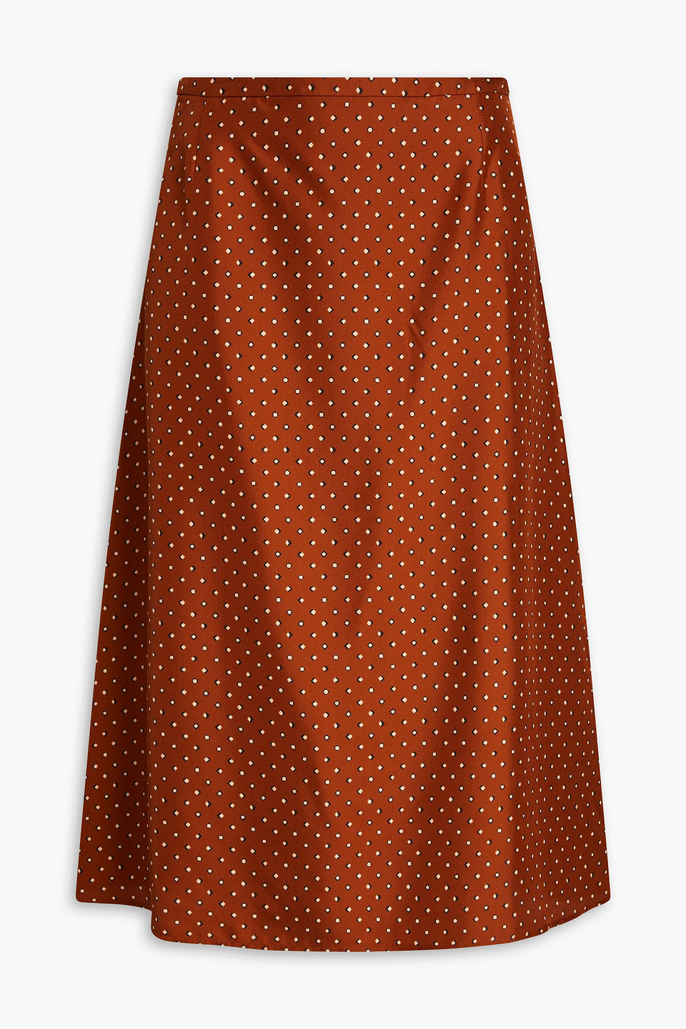 Joseph Ribbed Lurex Midi Skirt In Orange