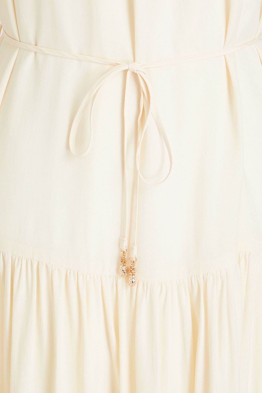 ZIMMERMANN Belted embellished crepe de chine midi dress