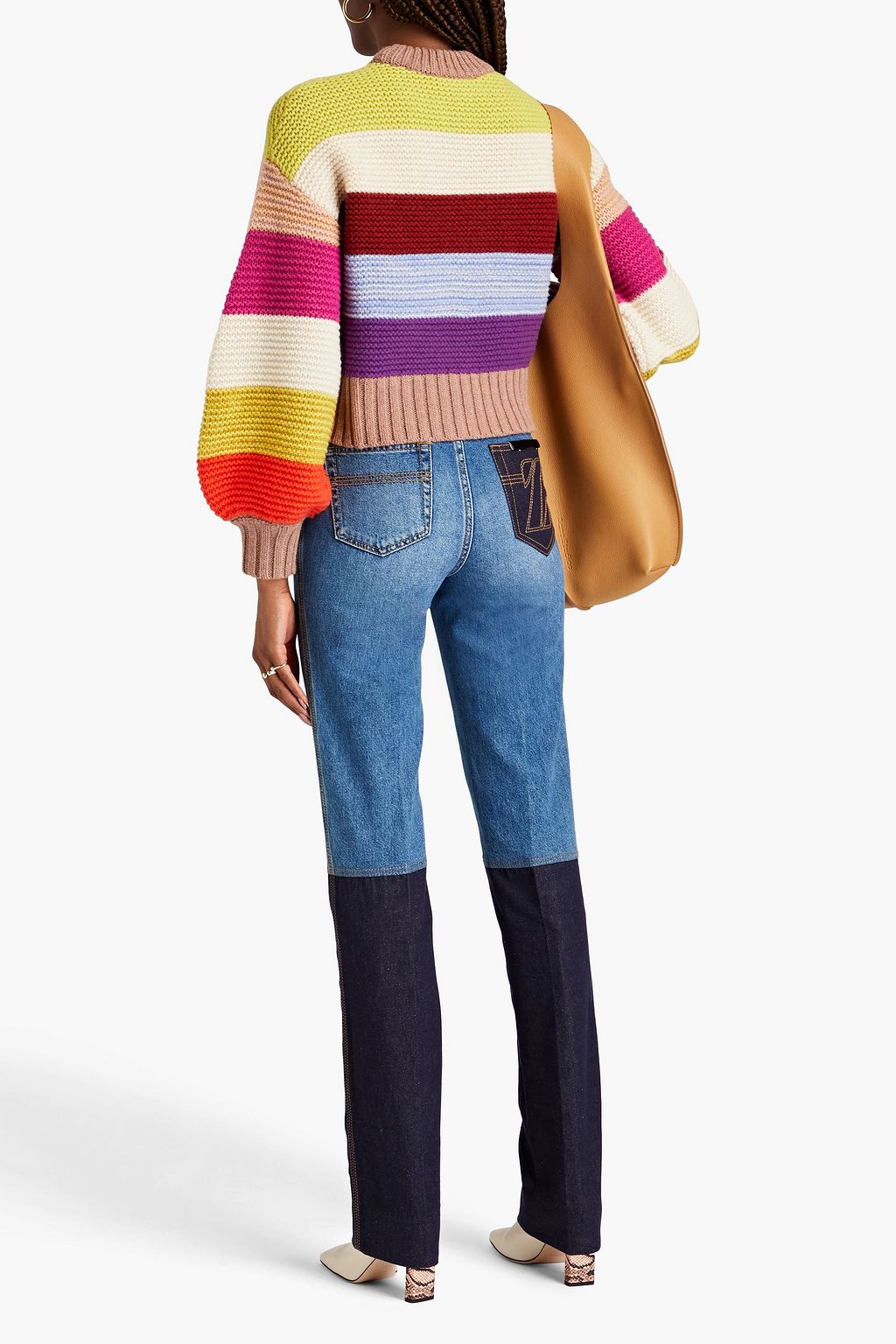 ZIMMERMANN Cropped striped merino wool sweater