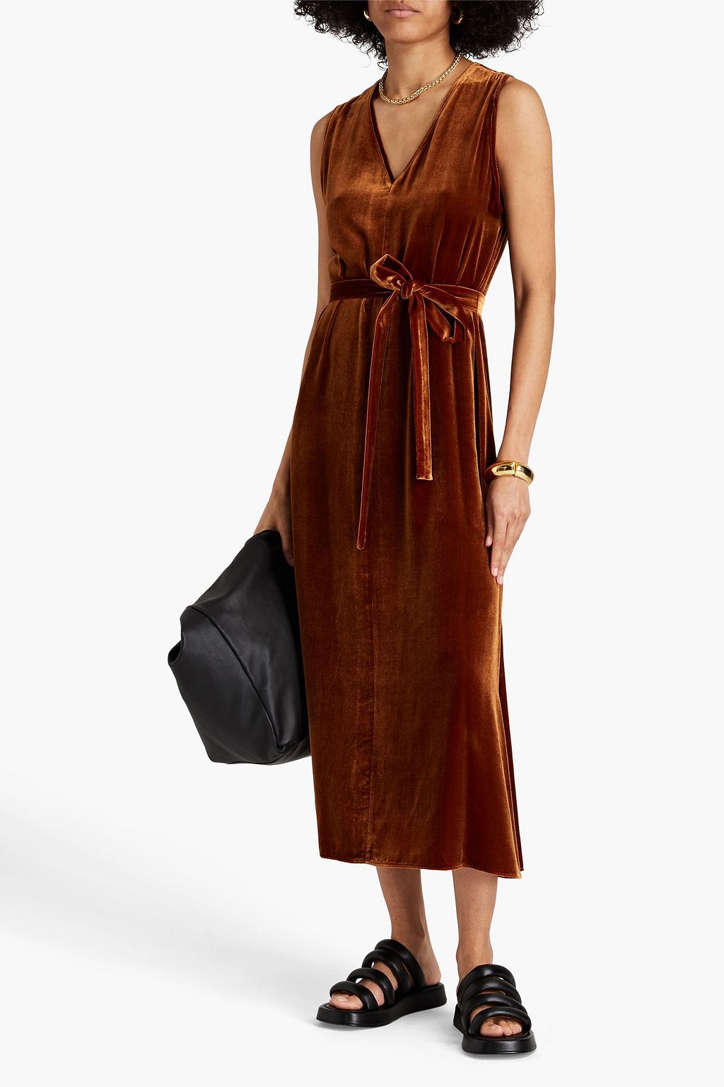 JOSEPH Dorsay velvet midi dress