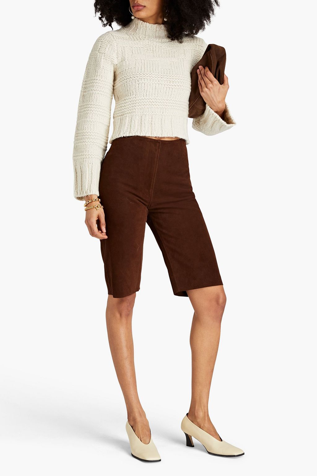JOSEPH Cropped merino wool-blend turtleneck sweater
