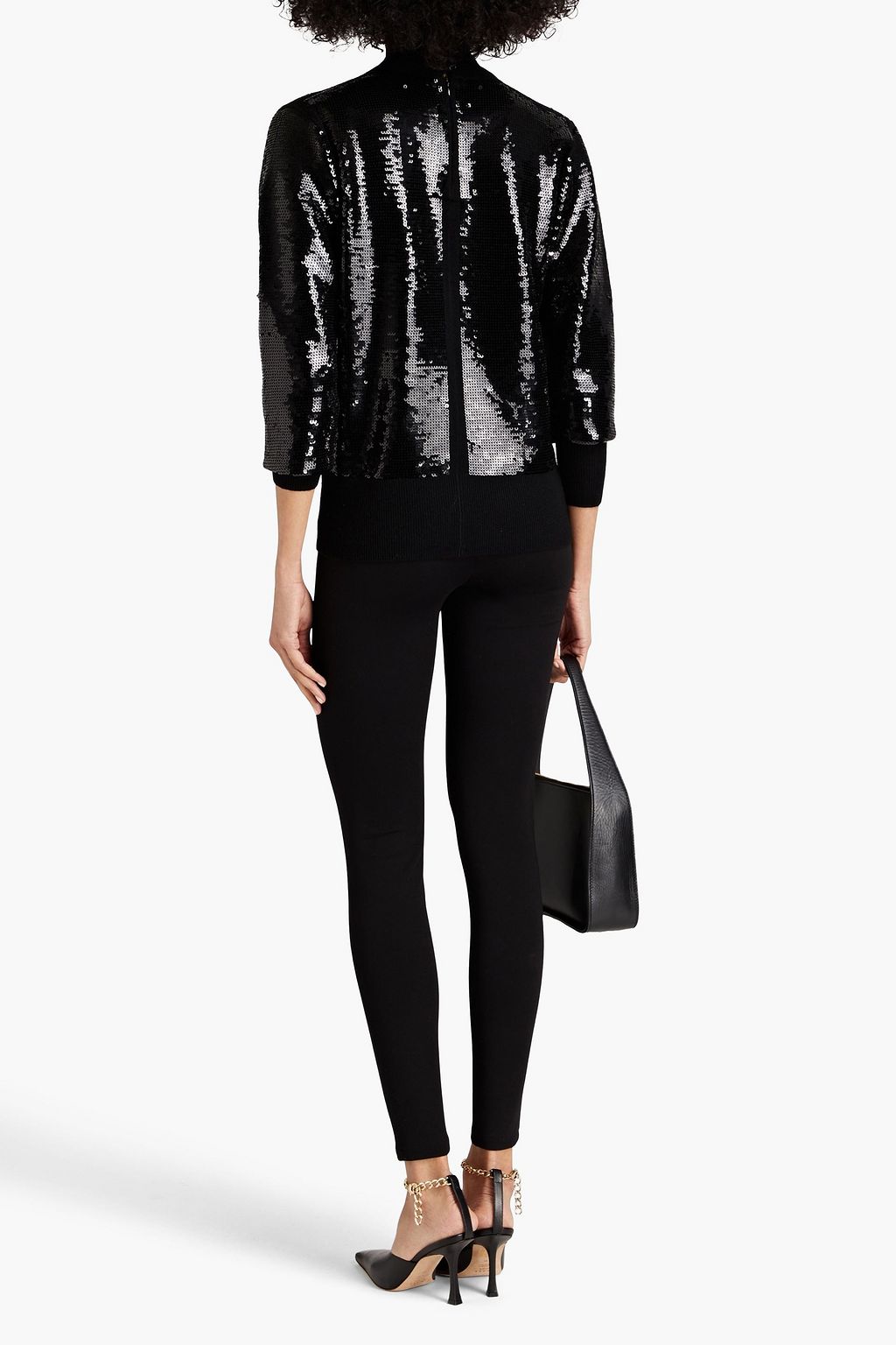 JOSEPH Sequined wool-blend turtleneck sweater