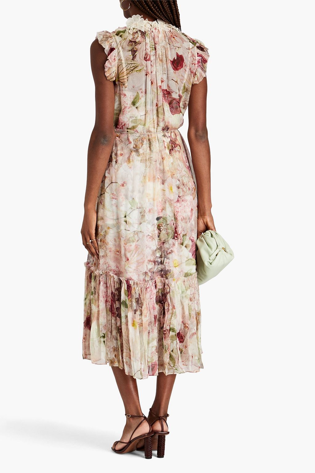 ZIMMERMANN Dancer floralappliquéd printed midi dress